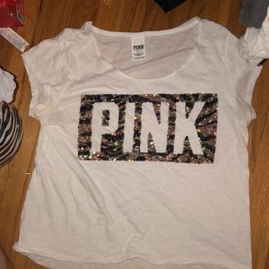 Victoria’s secret pink sequin t shirt